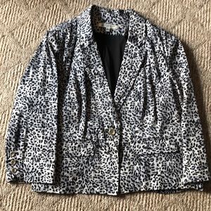 Leopard print short jacket lined